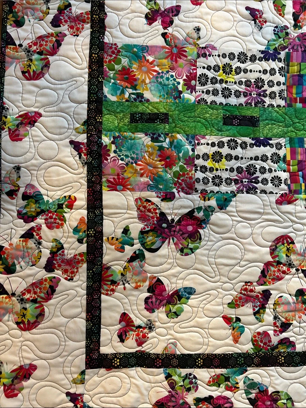 ONE OF A KIND - HANDCRAFTED Butterfly Garden Quilt